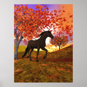 Fall Horse Poster