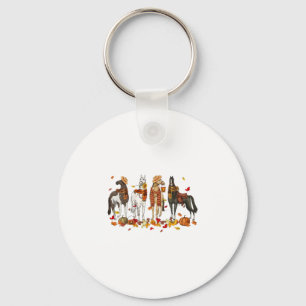 Fall Horse Thanksgiving Horse Autumn Leaves Wester Key Ring