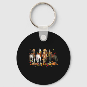 Fall Horse Thanksgiving Horse Autumn Leaves Wester Key Ring