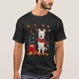 Fall Hot Chocolate White German Shepherd T-Shirt