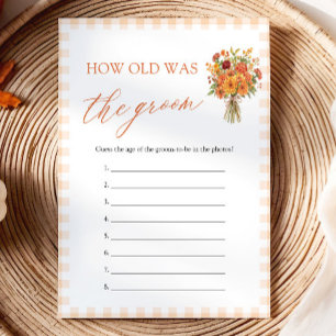 Fall How Old Was The Groom Bridal Shower Game Invitation