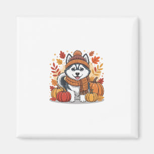 Fall Husky Pumpkins Thanksgiving Cozy Pet Lover Se Magnet