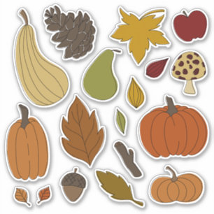 Fall Illustrated Graphic Stickers