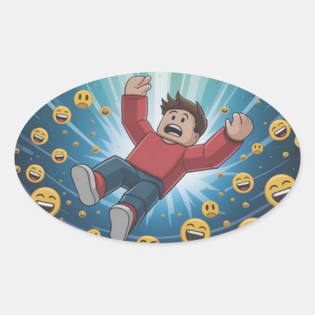 Fall in bubble  oval sticker (Front)