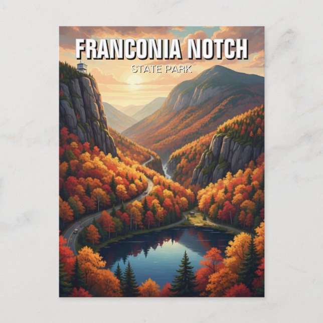Fall in Franconia Notch State Park Travel Postcard (Front)