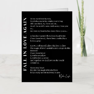 Fall in love again poem poetry  foil greeting card
