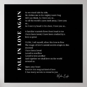 Fall in love again poem poetry wall art poster 