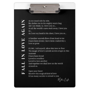 Fall in love again poem poetry wall art poster  clipboard