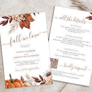 Fall in love all in one BUDGET wedding invitation