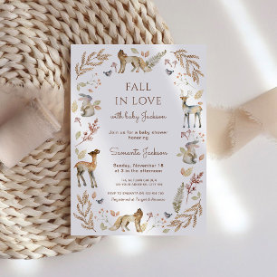 Fall in love Animal Baby Shower Invitation