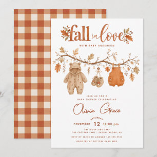 Fall in Love Autumn Baby Shower Invitation