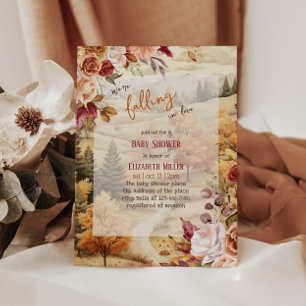 Fall In Love Autumn Baby Shower Invitation