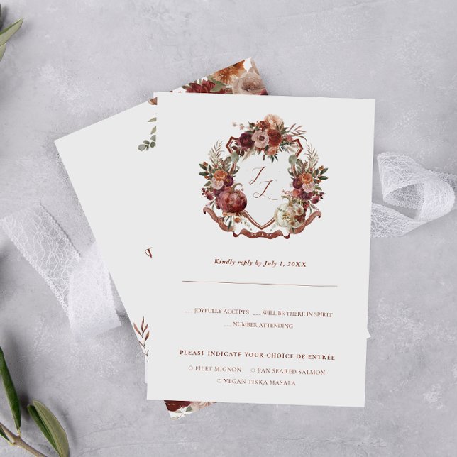 Fall In Love | Autumn Blooms Wedding RSVP Announcement (Creator Uploaded)