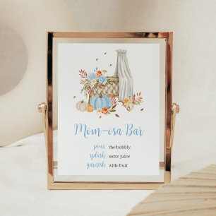 Fall in Love Autumn Blue Pumpkin Mum Osa Bar Poster