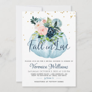 Fall in Love Autumn Bridal Shower Invitation