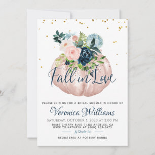 Fall in Love Autumn Bridal Shower Invitation