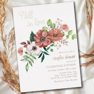Fall in Love Autumn Couples Shower Rose Gold