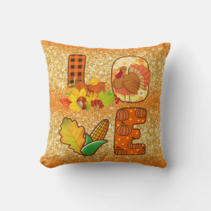 Fall In Love Autumn Customise Colour Throw Pillow