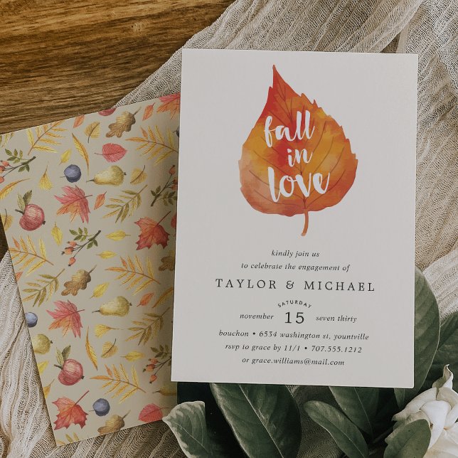 Fall in Love | Autumn Engagement Party Invitation (Creator Uploaded)
