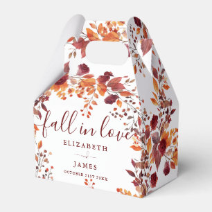 Fall In Love Autumn Fall Floral Wedding Favour Box