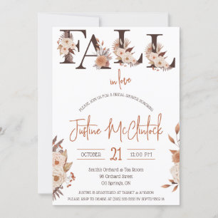 Fall In Love! Autumn Floral themed Bridal Shower Invitation