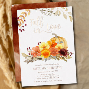 Fall in Love Autumn Flower Bridal Shower Rose Gold