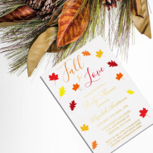 Fall In Love Autumn Leaves Baby Shower
