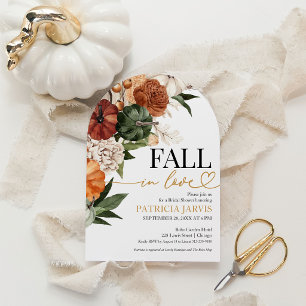 Fall in Love Autumn Pumpkin Bridal Shower Invitation