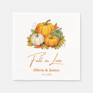 Fall in Love Autumn Rustic Pumpkin Wedding  Napkin