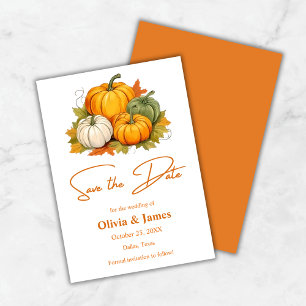 Fall in Love Autumn Rustic Pumpkin Wedding  Save The Date