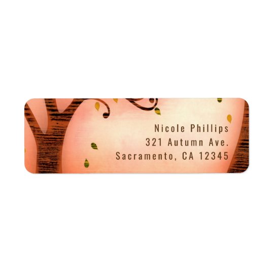 Fall in love Autumn Whimsical Custom Invitation Return Address Label