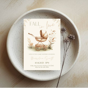 Fall in Love Baby Shower - Autumn Leaves Theme Invitation