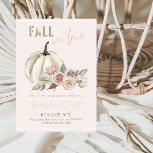 Fall in Love Baby Shower-Autumn Leaves Theme Party Invitation