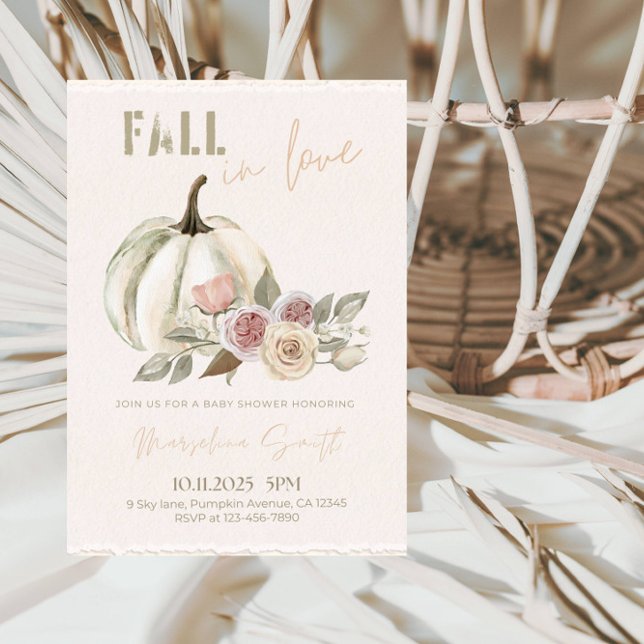 Fall in Love Baby Shower-Autumn Leaves Theme Party Invitation (Creator Uploaded)