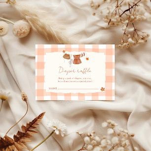 Fall in Love Baby Shower Diaper Raffle Enclosure Card
