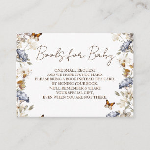 Fall in Love Baby Shower, Floral Books for Baby Enclosure Card