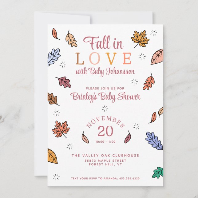 Fall in Love Baby Shower Invitation (Front)