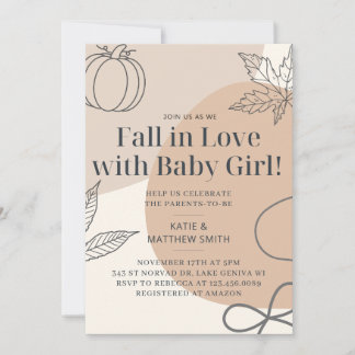 Fall in Love - Baby Shower Invitation 