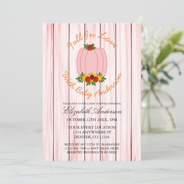 Fall In Love Baby Shower Invitation (Standing Front)