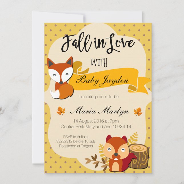 Fall in Love Baby Shower Invitation (Front)