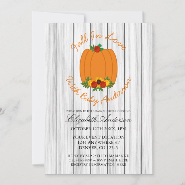 Fall In Love Baby Shower Invitation (Front)