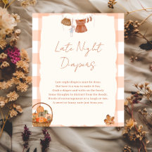 Fall in love Baby Shower Late Night Diapers Sign