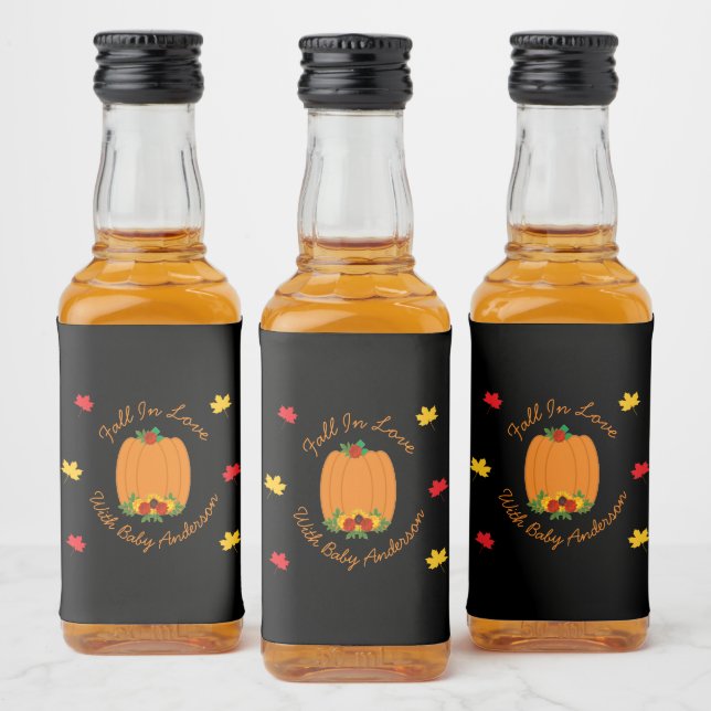 Fall In Love Baby Shower Liquor Bottle Label (Bottles)