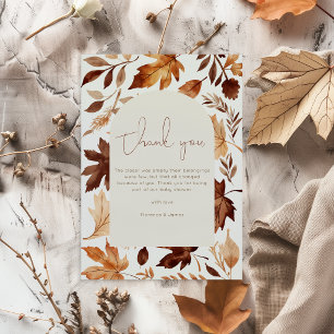 Fall In Love Baby Shower Party  Thank You Card