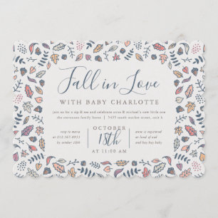 Fall in Love Baby Shower Sip and See Invitation