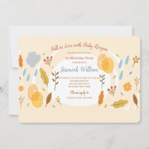 Fall in Love Baby's Birthday Party Invitation