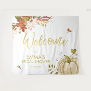 Fall in Love Backdrop Banner Autumn Gold Pumpkin Tapestry