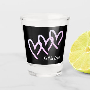 Fall In Love Black Heart Shot Glass