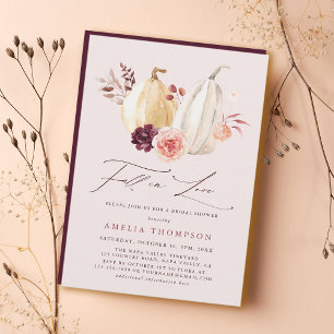 Fall in Love Blush Pink Bridal Shower Invitation