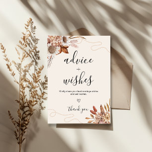 Fall in love Boho Advice and Wishes Wedding Card